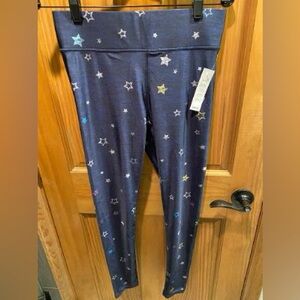Terez Womens Navy Blue Multi Color Stars leggings